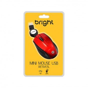 Mouse mini retratil bright vermelho - 101