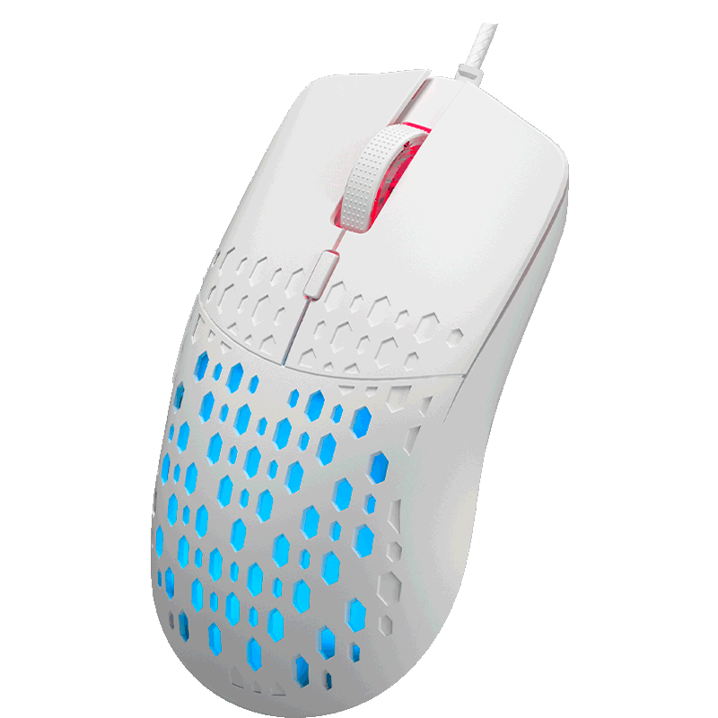 Mouse gamer 7200dpi Clanm - King Slits v2 branco