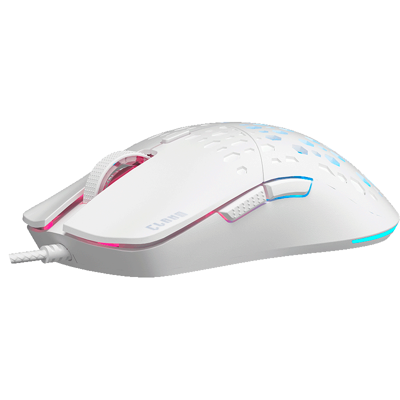 Mouse gamer 7200dpi Clanm - King Slits v2 branco