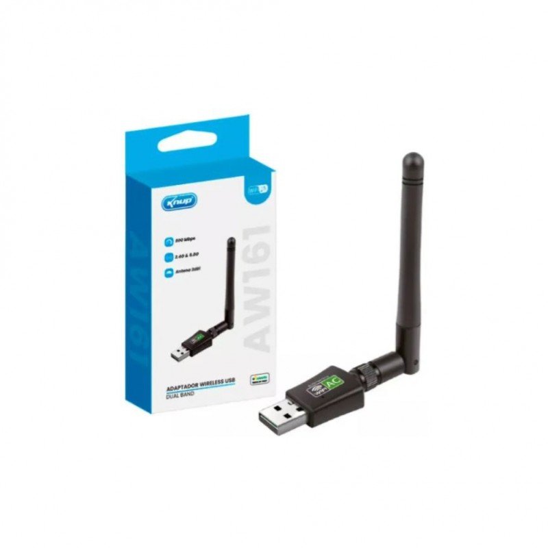 ADAP WIFI 600MBPS USB COM ANTENA KNUP KP-AW161