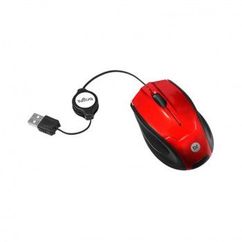Mouse mini retratil bright vermelho - 101