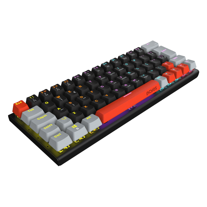 TECLADO MECANICO 60% PCYES KUROMORY SWITCH BLUE RAINBOW - PTKM60BL