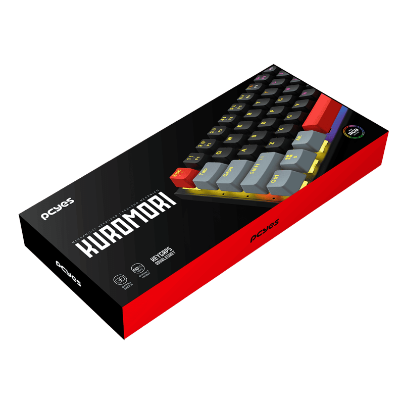 TECLADO MECANICO 60% PCYES KUROMORY SWITCH BLUE RAINBOW - PTKM60BL