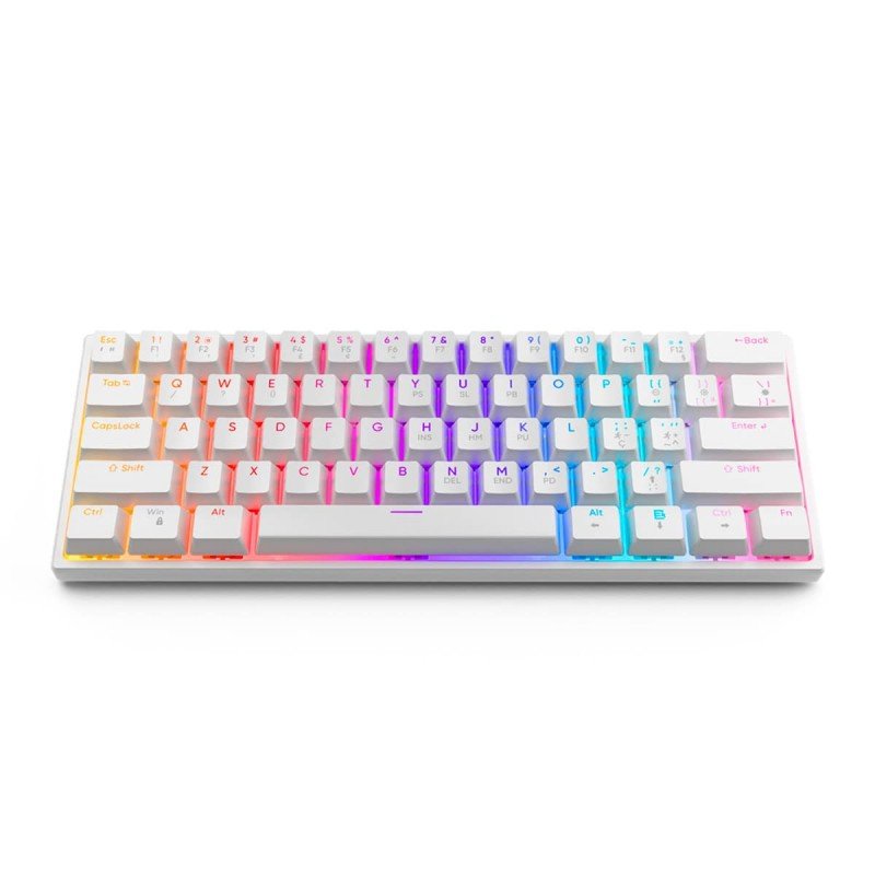 TECLADO GAMER MECÂNICO 60% BRANCO GT MOON