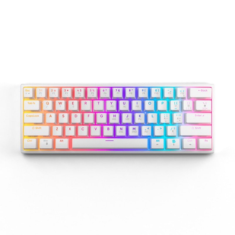TECLADO GAMER MECÂNICO 60% BRANCO GT MOON