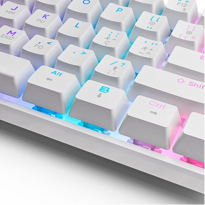 TECLADO GAMER MECÂNICO 60% BRANCO GT MOON