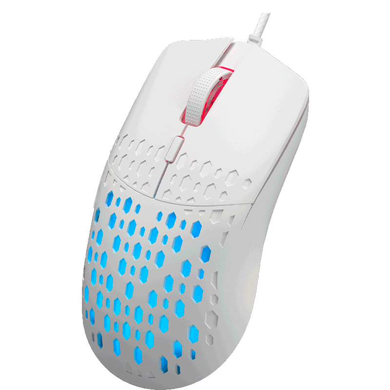 Mouse gamer 7200dpi Clanm - King Slits v2 branco